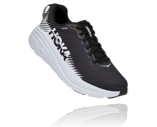 Hoka One One Rincon 2 Mens UK - Black / White Road Running Shoes - GOYAP0516